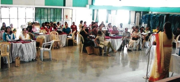 Indoor HIV/AIDS education session in progress
